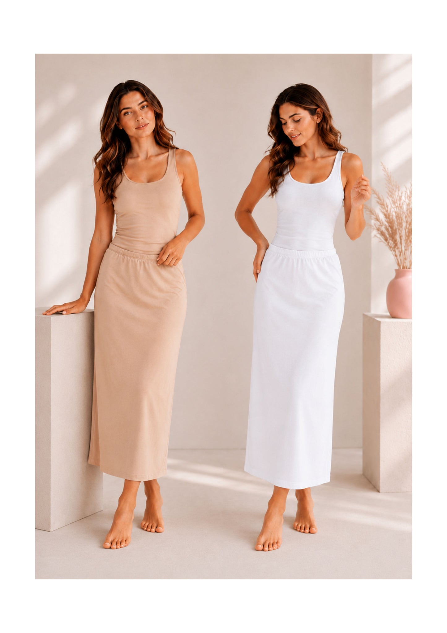 Long slip skirt جيبون طويل