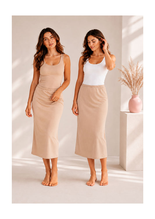 Long slip skirt جيبون طويل